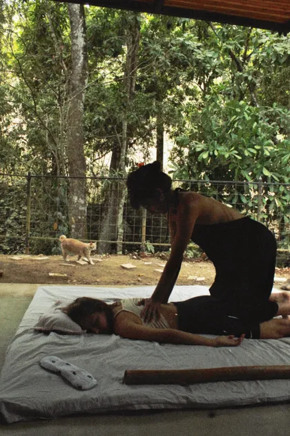 Outdoor Thai massage session