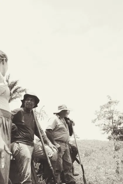 People with shovels resting in the field at Tierramor