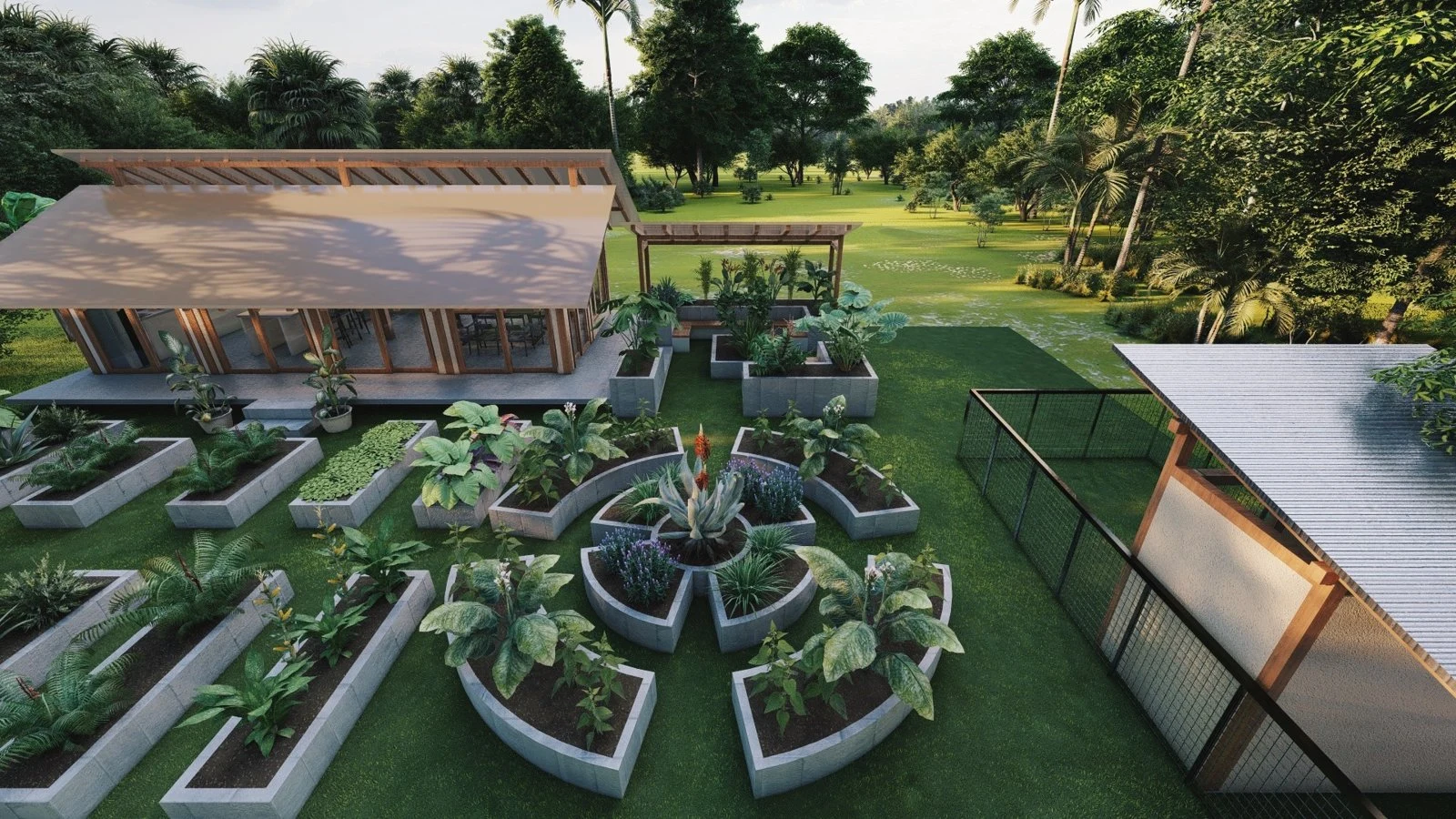 Render of the growing beds