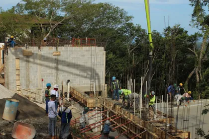 Walls under construction on one of their projects