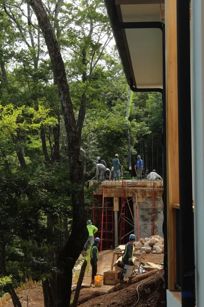 One of the company's builds among trees